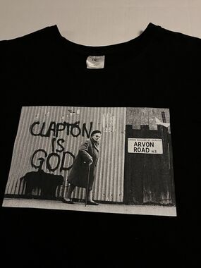 B&C Eric Clapton God London Black T-Shirt XL Art Music Guitar Concert Tour Rock